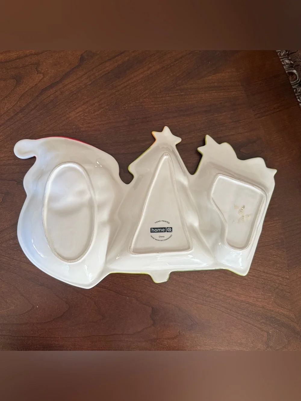 Target Home Hand-Painted Christmas Divided Serving Tray Party Decor Holiday Dish